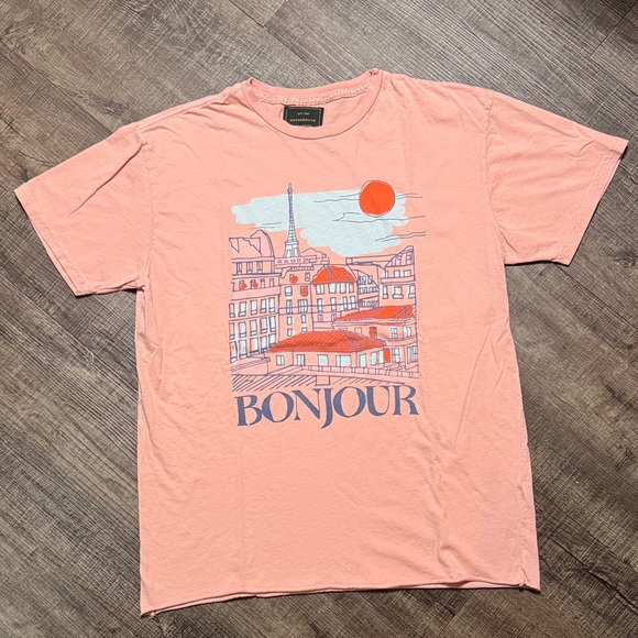 Original Retro Brand Other - Original Retro Brand Peach Bonjour Graphic Men's T-Shirt